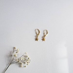 Gold Star Charm Earrings